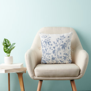 Klassisches Blau-Weiß-Chinoiserie Kissen