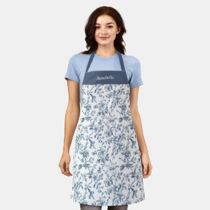 Klassisches Blau-Weiß-Französisches Toile Personal Schürze