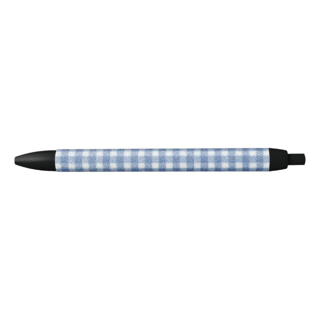 Klassisches Blau-Weiß-Gingham-Karo Kugelschreiber (Vorderseite)