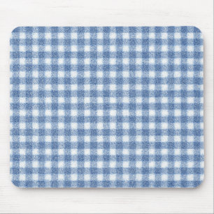 Klassisches Blau-Weiß-Gingham-Karo Mousepad