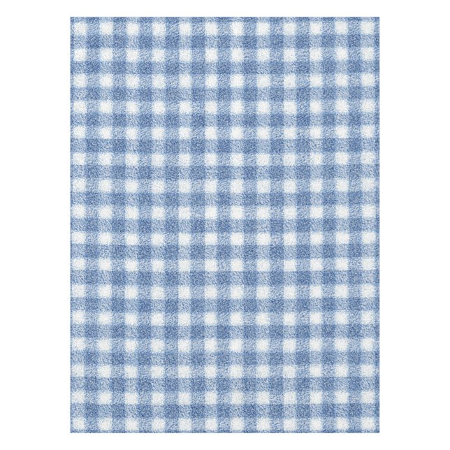 Klassisches Blau-Weiß-Gingham-Karo Tischdecke (Vorderseite)