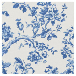 Klassisches blaues Blumen-Toile-Muster Stoff