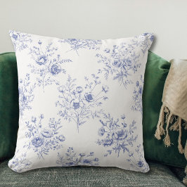 Klassisches blaues Blumenmuster Französische blaue Kissen