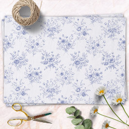 Klassisches blaues Blumenmuster Französische blaue Seidenpapier