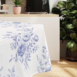 Klassisches blaues Blumenmuster Französische blaue Tischdecke