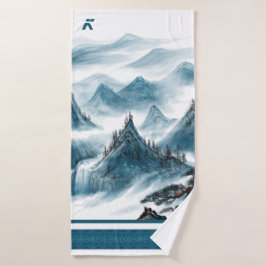 Klassisches Blaues Chinoiserie Malerei Badhandtuch Set