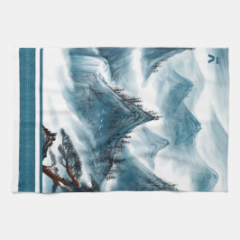 Klassisches Blaues Chinoiserie Malerei Geschirrtuch
