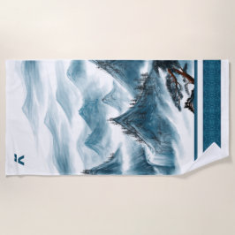 Klassisches Blaues Chinoiserie Malerei Strandtuch