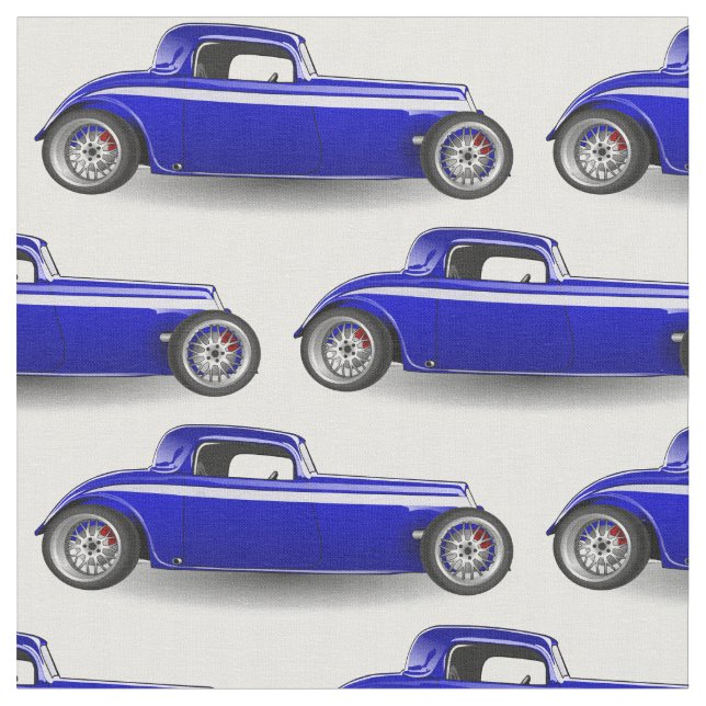 Klassisches blaues frisiertes Auto Stoff (Nahaufnahme)