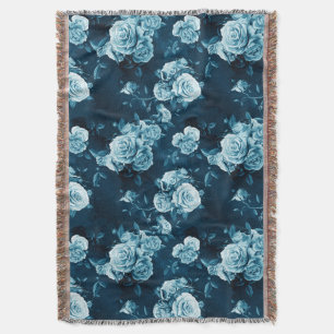 Klassisches blaues Rosen-Muster Decke