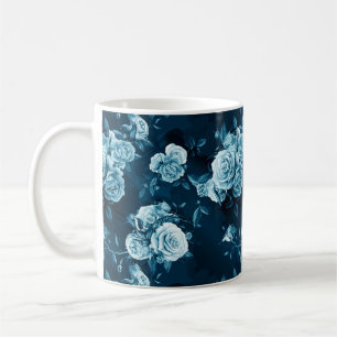Klassisches blaues Rosen-Muster Kaffeetasse