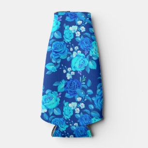 Klassisches Blaues Rosenblumenmuster-87600 Flaschenkühler