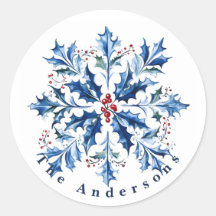 Klassisches Blaues Stechpalmen-Weihnachten