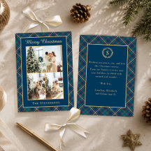 Klassisches Blaues Tartan-Karo-Weihnachten mit meh