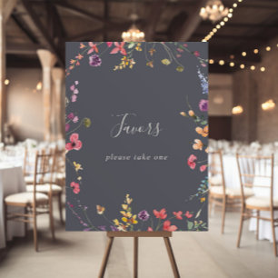 Klassisches Blaues Wildblumen-Geschenk Schild