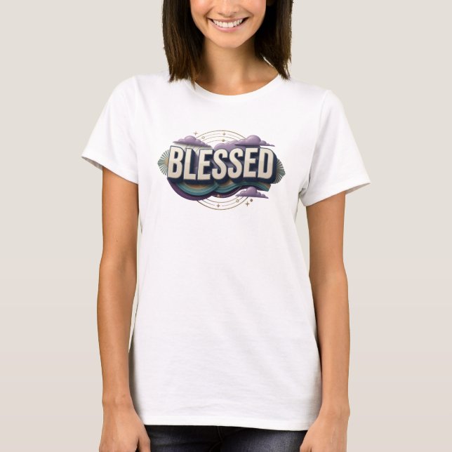 Klassisches BLESSED Designer-Grafik T-Shirt (Vorderseite)