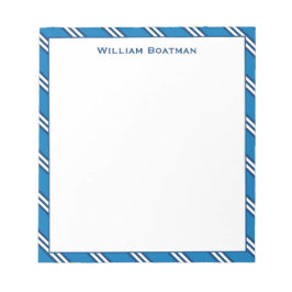 Klassisches Blue Diagonal Krawatte Stripe Muster N Notizblock