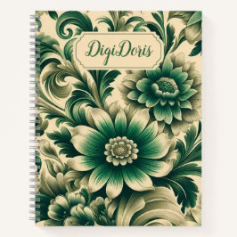Klassisches Blumen-Hardcover-Notizbuch mit individ Notizbuch