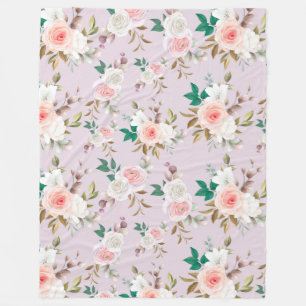 Klassisches Blumenmuster Fleecedecke