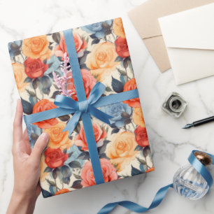Klassisches Blumenmuster im Stil eines alten Rosen Geschenkpapier