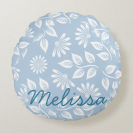 Klassisches Blumenmuster - Wählen Sie Ihre Farbe!  Rundes Kissen