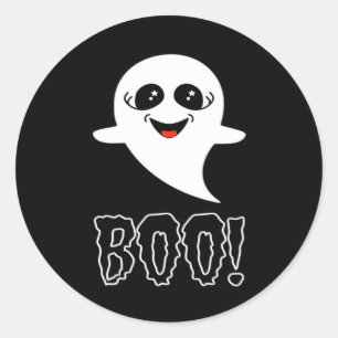 Klassisches Boo Little Halloween-Design Runder Aufkleber