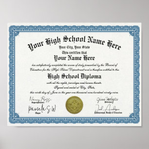 Klassisches Border High School Diploma Poster