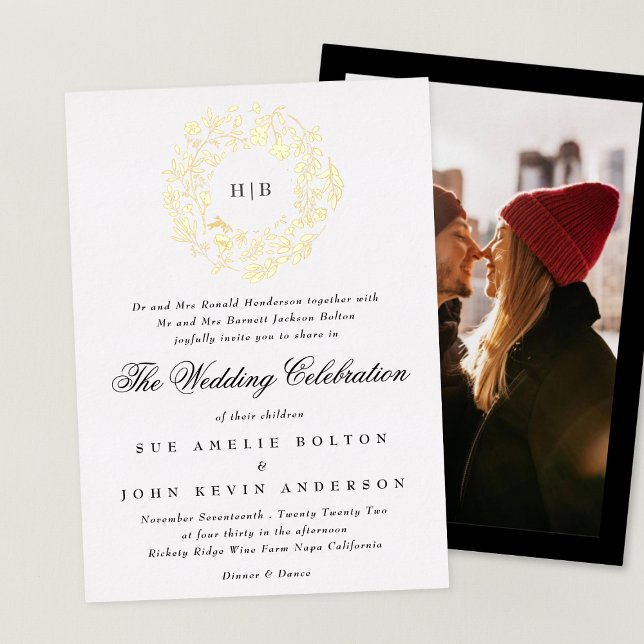 Klassisches Botanisches Foto Folieneinladung (Von Creator hochgeladen)