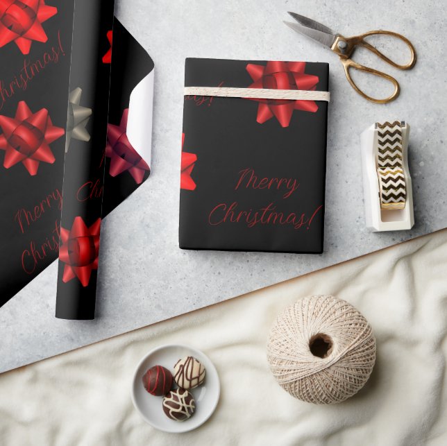 Klassisches Bows Weihnachtswrapping Paper Geschenkpapier (Kunsthandwerk)