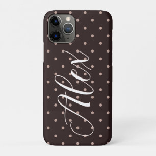Klassisches braunes Boho-Punktmuster-Grafik Case-Mate iPhone Hülle