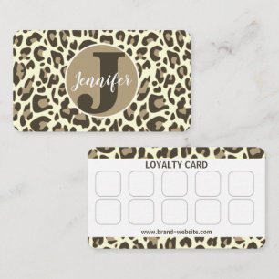 Klassisches braunes Leopard Print Rockabilly-Muste Visitenkarte