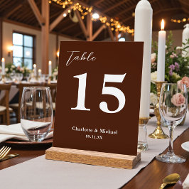 Klassisches braunes minimalistisches Hochzeitstisc Acrylschild