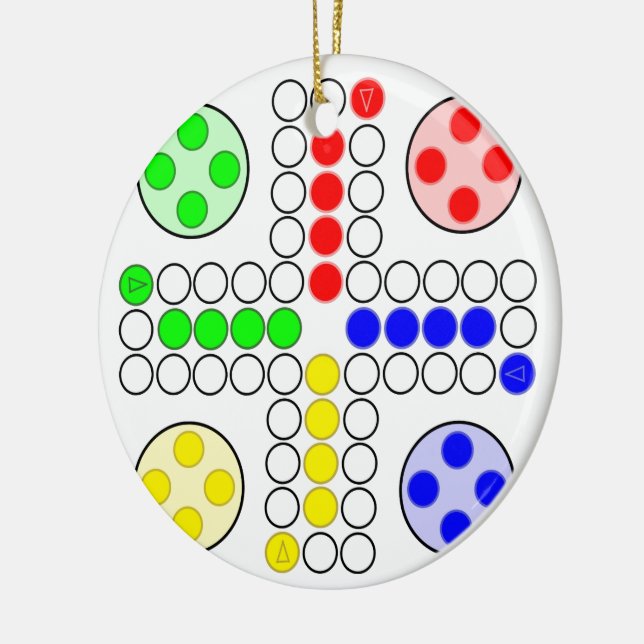 Klassisches Brettspiel Ludo Keramikornament (Links)