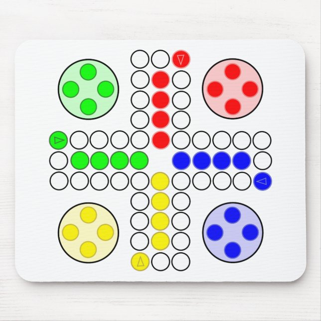 Klassisches Brettspiel Ludo Mousepad (Vorne)