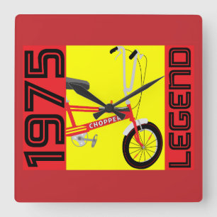Klassisches Britisches Fahrrad der 70er Jahre Quadratische Wanduhr