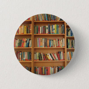 Klassisches Bücherregalmuster, Bücher, alte Bücher Button