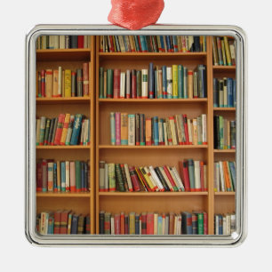 Klassisches Bücherregalmuster, Bücher, alte Bücher Ornament Aus Metall
