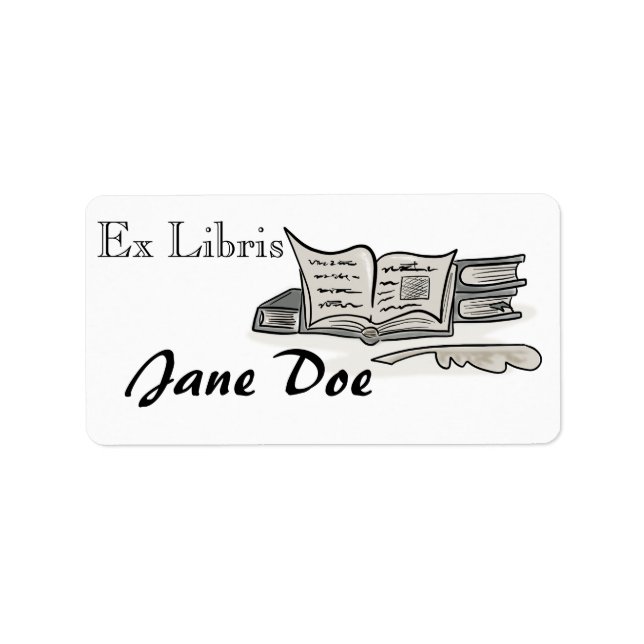 Klassisches Buchzeichen Adressaufkleber (Vorne)