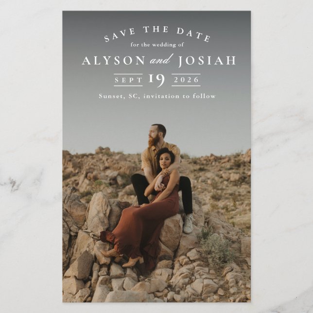 Klassisches Budget Foto Hochzeit speichern das Dat (Vorderseite)