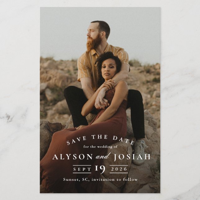 Klassisches Budget Foto Hochzeit speichern das Dat (Vorderseite)