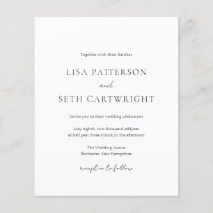 Klassisches Budget in einer Hochzeitseinladung