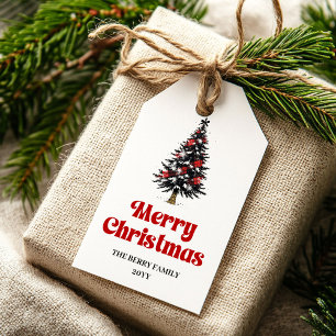 Klassisches Buffalo-Baum-Geschenk-Tag in festliche Geschenkanhänger
