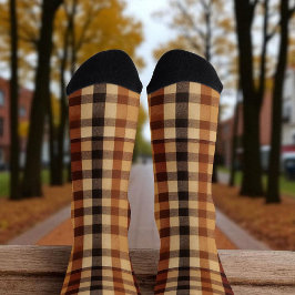 Klassisches Buffalo Karierte Socken Rustikal Terra