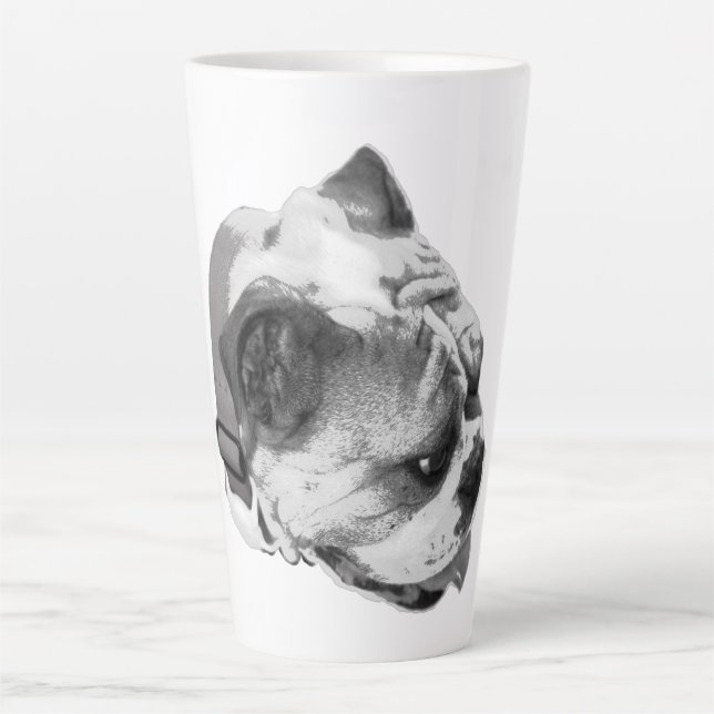 Klassisches Bulldoggen-Profil mit modernem Touch Milchtasse (Vorderseite)