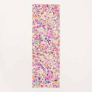 Klassisches, buntes Blumenmuster All-Over-Print Yogamatte