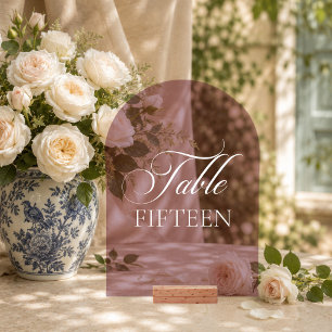 Klassisches Burgund Alphabetisches Tischnummernsch Acryleinladungen
