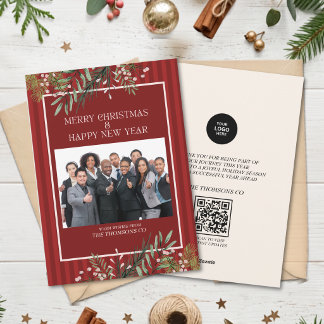 Klassisches Burgund-Weihnachtsgrün Firmenweihnacht Feiertagskarte
