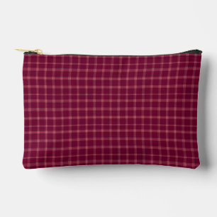 Klassisches Burgunder-Tartan-Karo-Geschenk Zubehörtasche