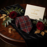 Klassisches Burgunderrot und Marineblau Tartan Kar