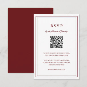 Klassisches Burgundy Elegante Hochzeit RSVP Karte